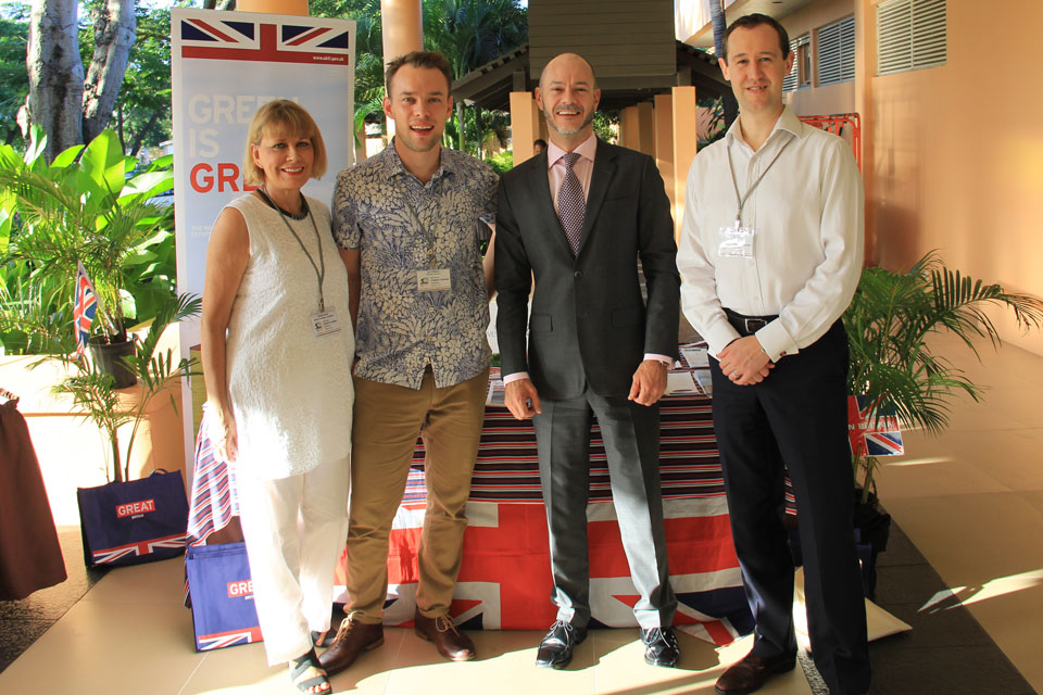 Members of the UK delegation at the Pacific Climate Change Roundtable in Nadi.