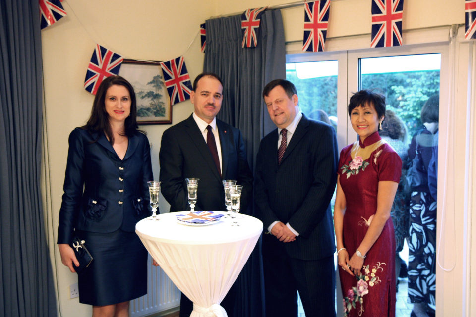 British Ambassador with spouse and the President of the Republic of Albania with spouse