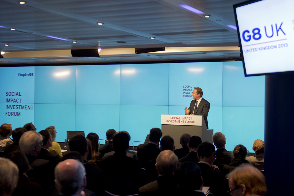 The PM spoke at a G8 Social Investment conference