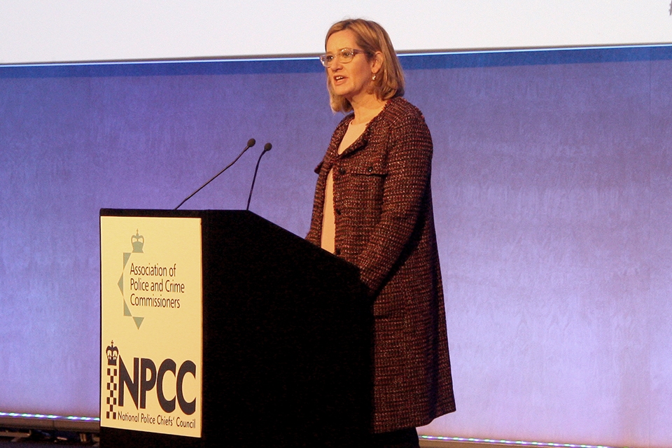 Amber Rudd speaking at APPC and NPCC Partnership Summit