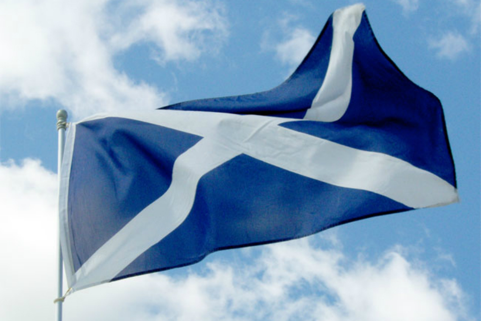 saltire and clouds