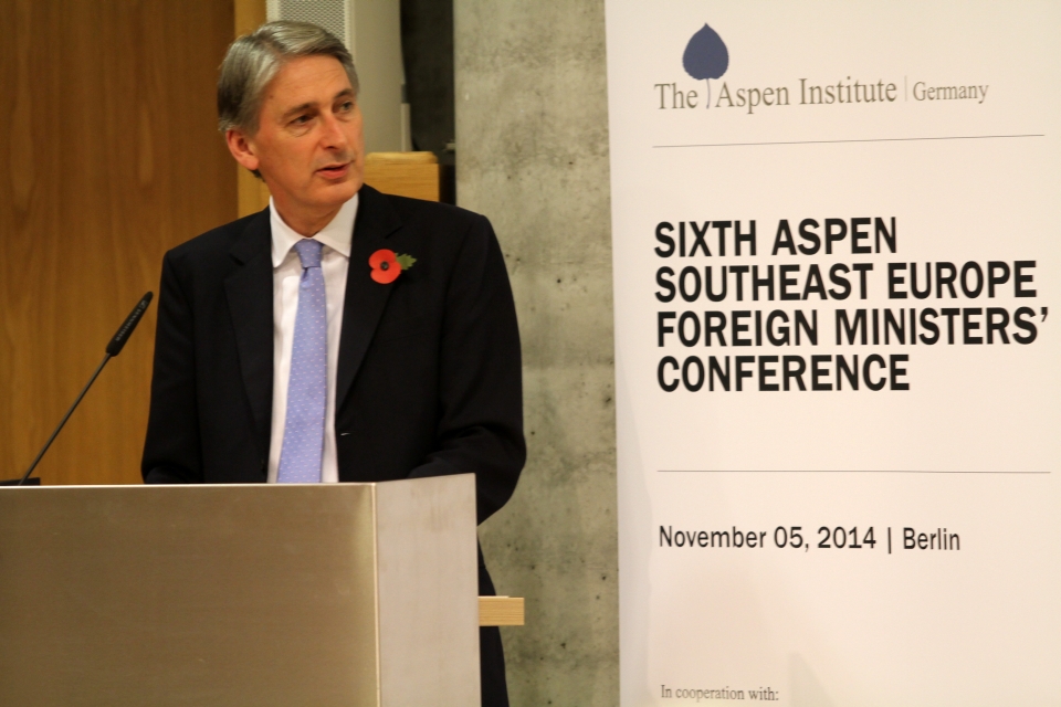 Foreign Secretary delivered a speech at the Aspen Conference in Berlin
