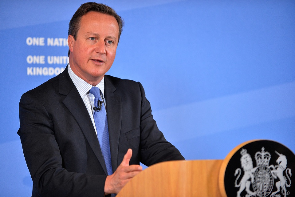 Prime Minister David Cameron delivering speech on public services