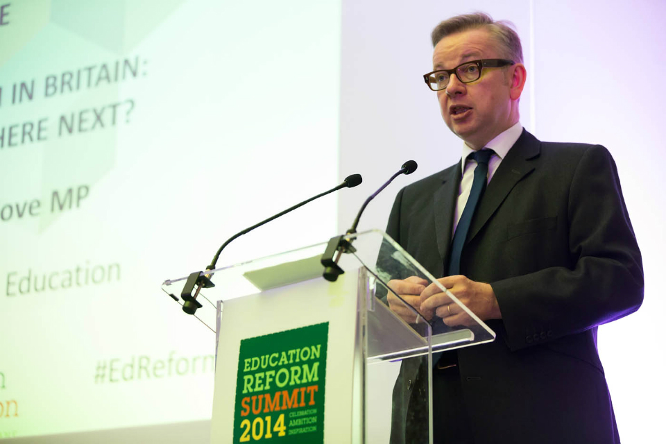 Michael Gove speaking at the Education Reform Summit