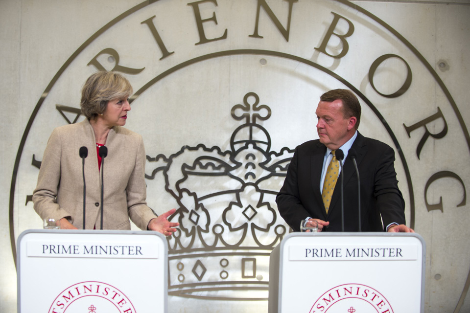 PM Theresa May and Danish PM Lars Loekke Rasmussen
