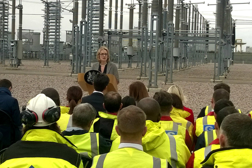 Amber Rudd speaking about the energy benefits of staying in the EU