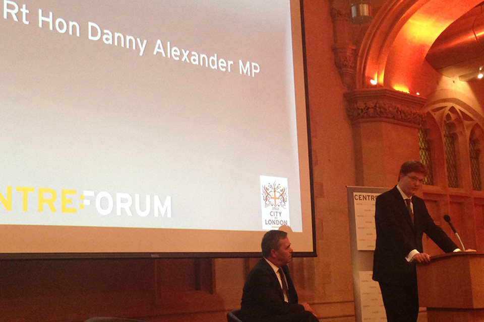 Chief Secretary to the Treasury, Danny Alexander