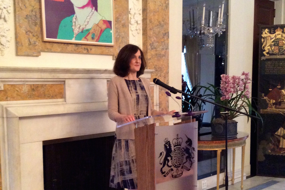 SofS speaking at the Ambassador's Residence