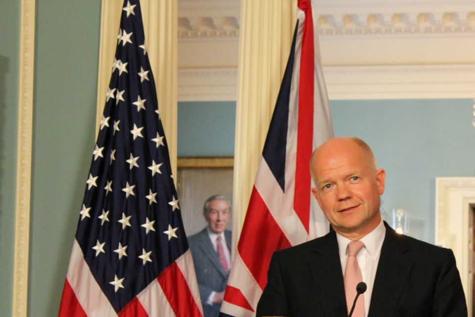 Foreign Secretary William Hague speaks on the TTIP EU-US agreement in Los Angeles.