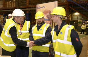 Defence Secretary Gavin Williamson paid a visit to Babcock’s Appledore shipyard this morning. Crown copyright.