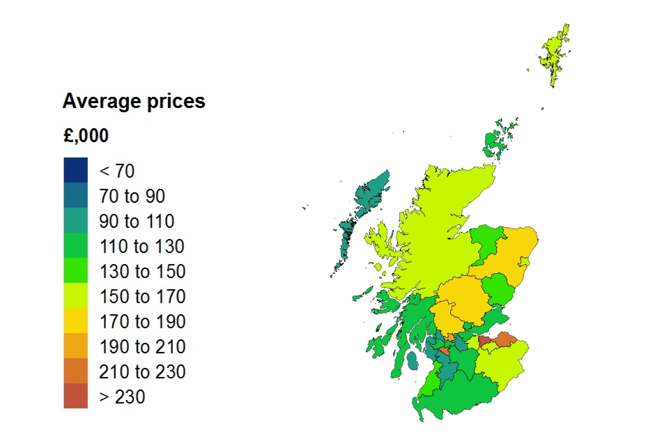 Average price by local authority heat map