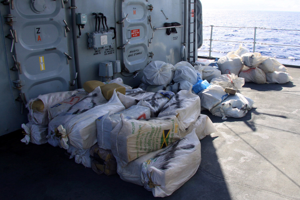 Royal Navy warship makes drugs bust