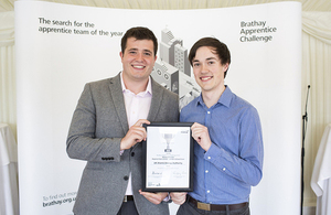 UKAEA winning regional Brathay Apprentice award