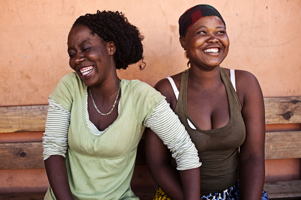 Women wait outside a family planning clinic. Picture: Charlie Shoemaker/Marie Stopes International