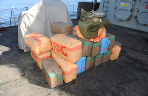 HMS Richmond drugs seizure. Crown Copyright.