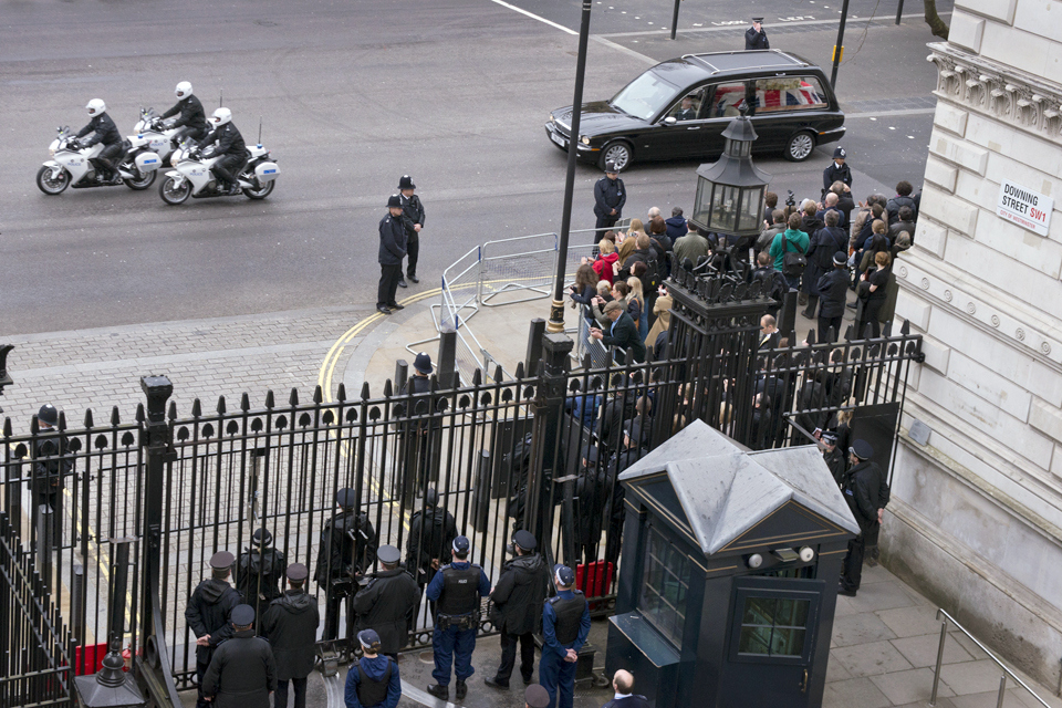 Lady Thatcher's funeral cortege 