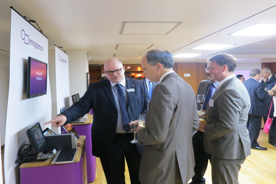 Scott Wightman, British Ambassador to South Korea, viewing the exhibition with Imagination Technologies’ staff