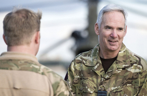 Air Chief Marshal Sir Andrew Pulford at Camp Bastion in Afghanistan [Picture: Corporal Ross Fernie RLC, Crown copyright]
