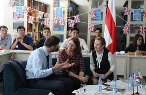 Celebrating England at the National Library of Uzbekistan.