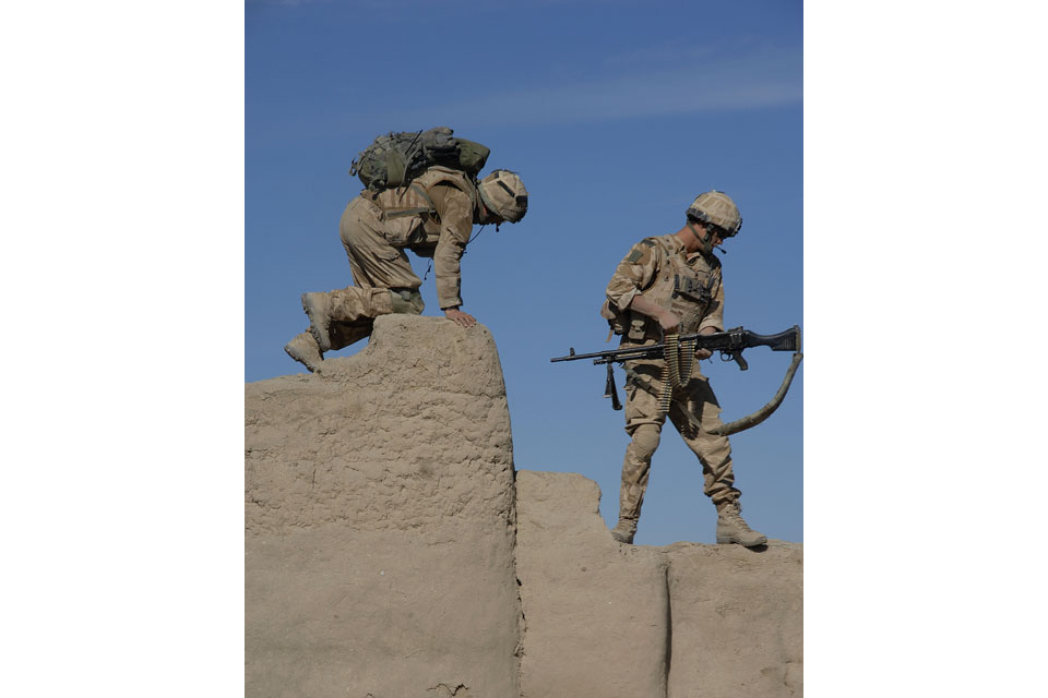 Royal Marines on patrol in Sangin