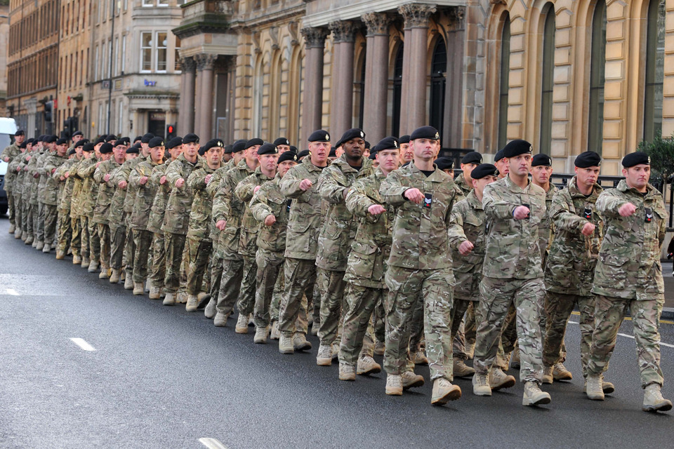 1st Royal Tank Regiment takes part in homecoming parade in Glasgow