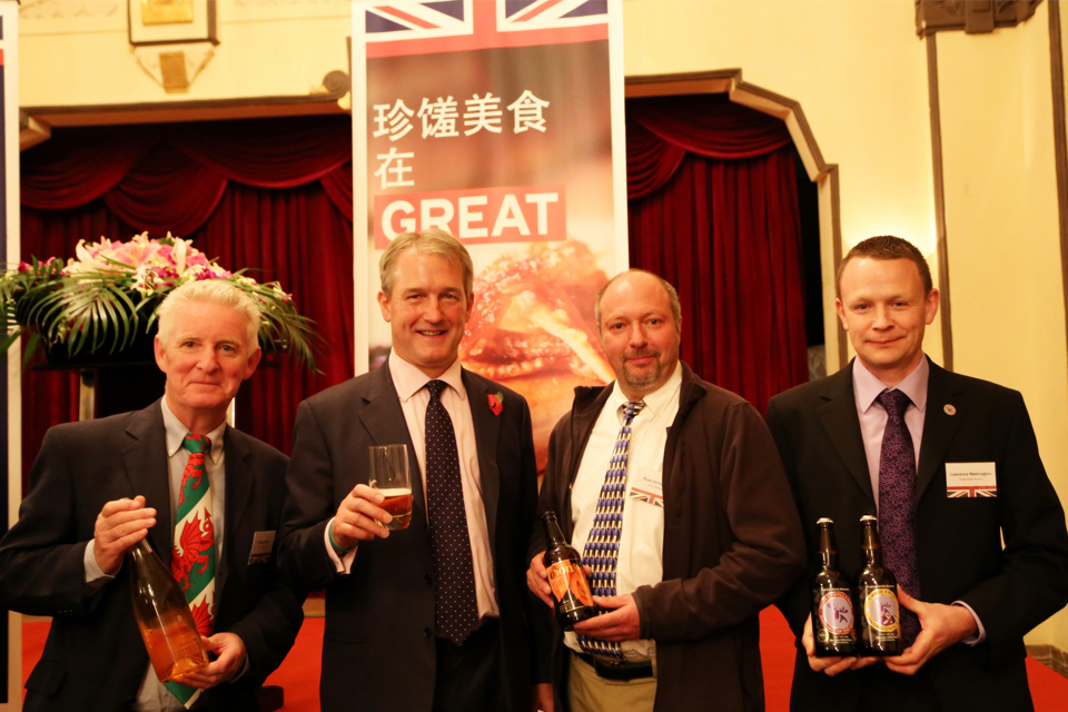 Owen Paterson with wine and beer producers in China