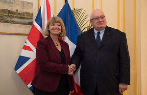 Minister Harriett Baldwin with her French counterpart Laurent Collet-Billon. Copyright Thales. All rights reserved.