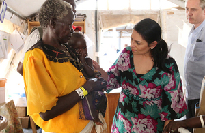 Priti Patel meets South Sudanese refugees who have fled ruthless violence and rely on UK aid as a lifeline