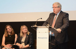 Patrick McLoughlin speaking at the central London HS2 Ltd supply chain event.