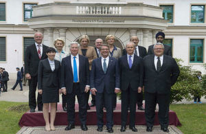 STUTTGART, Germany (May 4, 2016) Defence Secretary Michael Fallon with the Defence Ministers of the US, Australia, Canada, Denmark, France, Germany, Italy, the Netherlands, New Zealand, Norway and Spain.