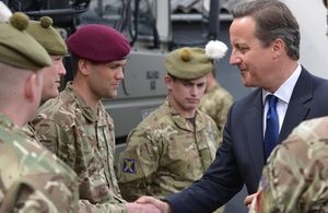 Prime Minister David Cameron meeting soldiers in Glasgow [Picture: Crown copyright]