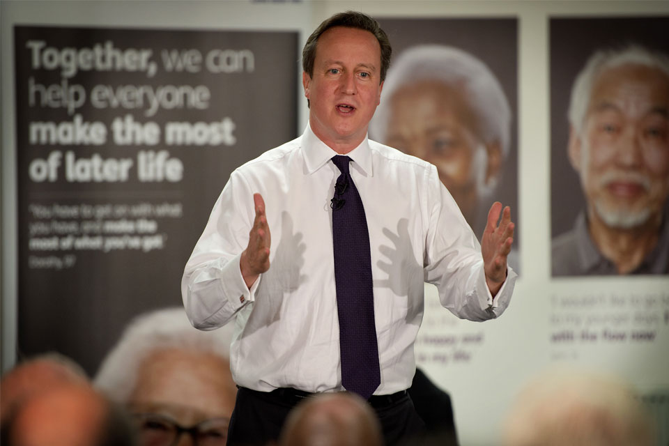 David Cameron at Age UK, London