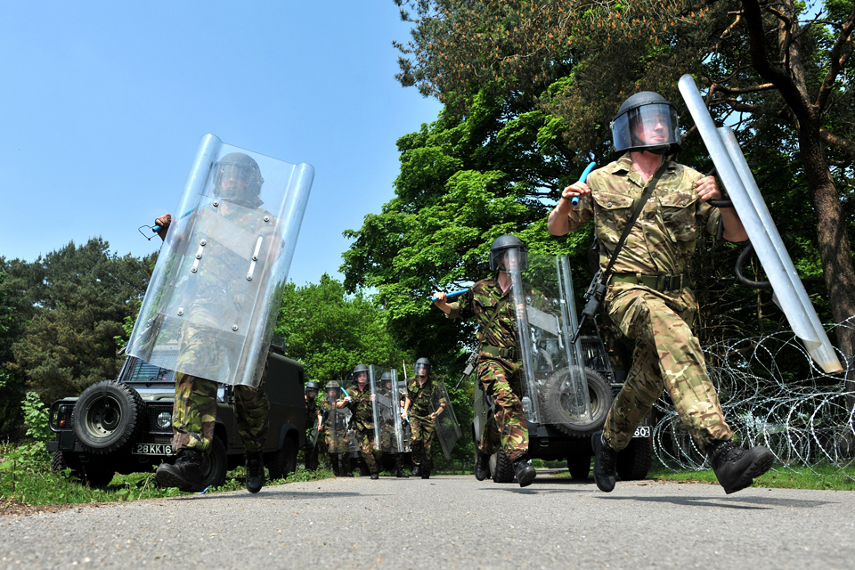 Irish Guards during public order training