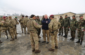 Mike Penning meets with British and Afghan mentors at the Afghan National Army Officer Academy