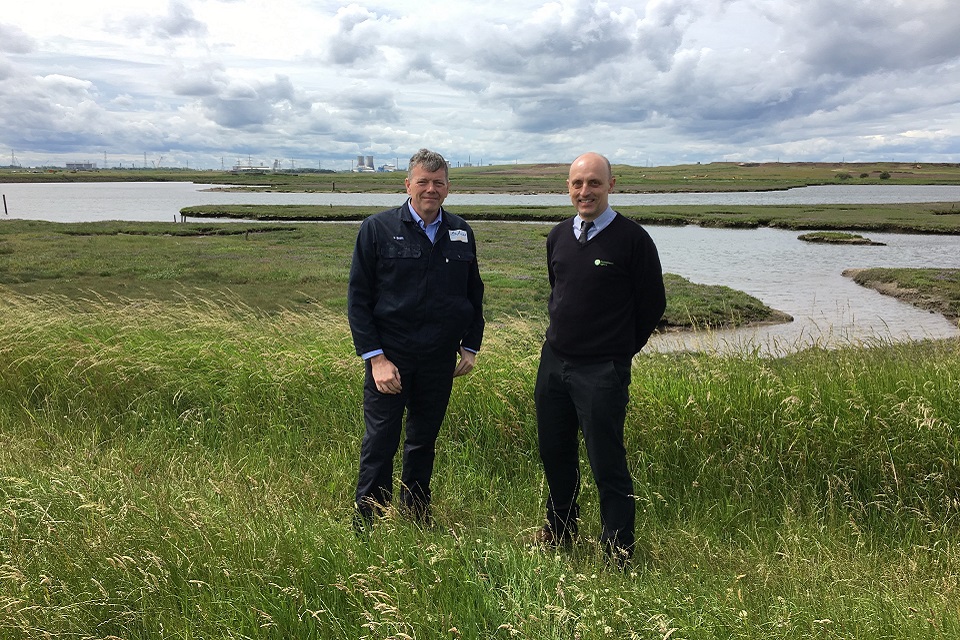Image shows Daren Smith, SABIC site director, and Phil Marshall, Environment Agency Senior Advisor 