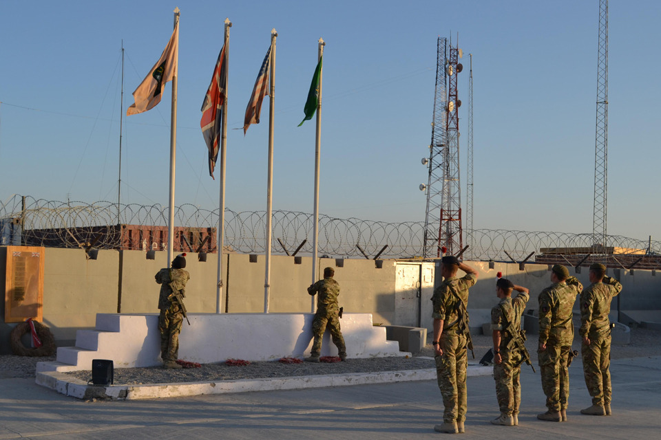British soldiers protecting major Helmand base