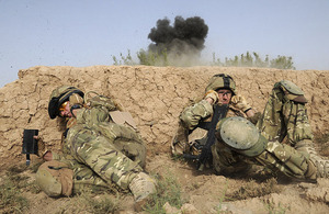 Explosives and bomb components being destroyed by members of the Counter-IED Task Force on Day 2 of Op TOR SHEZADA