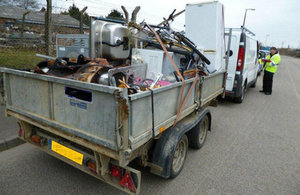 Waste being transported in a trailer
