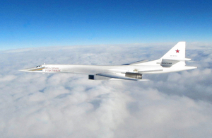 Photo of a Russian Blackjack Tupolev Tu-160 long-range bomber