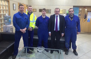 Scottish Secretary David Mundell with engineering apprentices