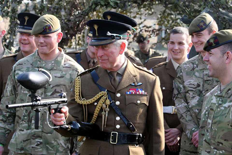 Prince Charles presents leeks to Welsh Guards
