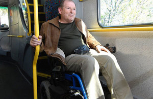 Wheelchair user on a bus.