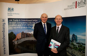 Secretary of State, Vince Cable with British Ambassador to Ireland, Dominick Chilcott