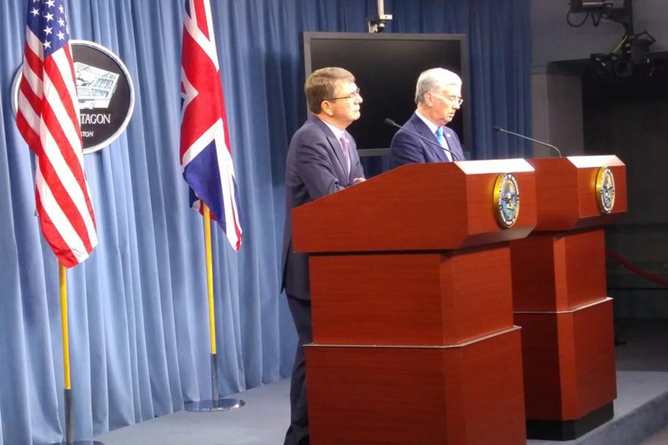 Defence Secretary in talks with US counterpart