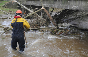 Environment Agency clearing a river in Carlisle