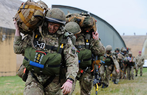 Soldiers from 16 Air Assault Brigade ready for their parachute jump [Picture: Corporal Obi Igbo, Crown copyright]