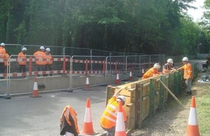 Works being done in Marlow to raise Gossmore Road