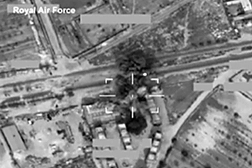 RAF Tornados attack Gaddafi regime building