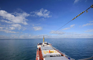 An image of a vessel used for shipments of nuclear material