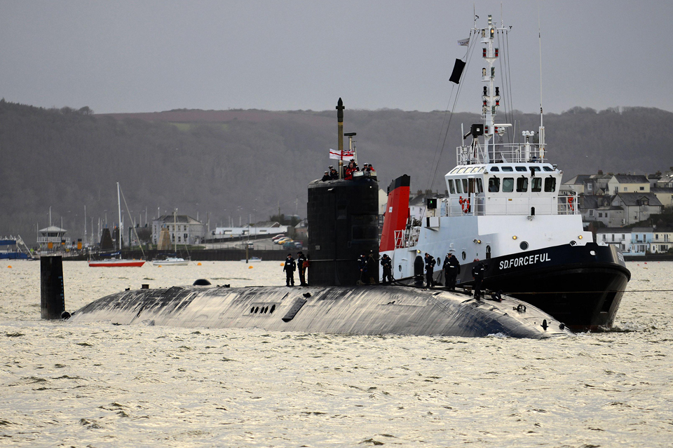 Royal Navy submarine returns home from successful patrol